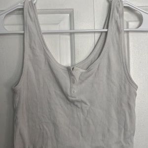 plain white cropped tank top